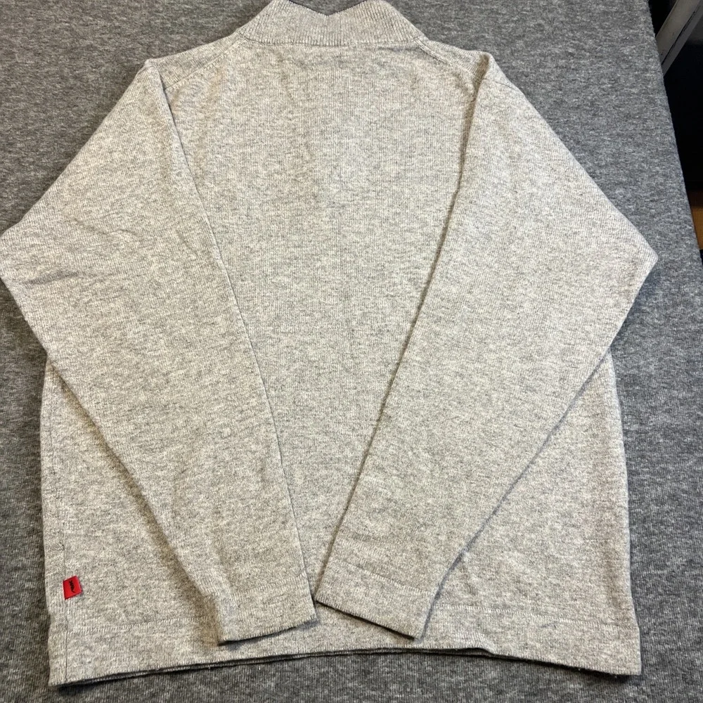 Mountain Khakis Lodge Sweater Mens XLarge Grey 1/4 Zip Merino Wool Ready To Wear